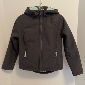 All In Motion Girls Softshell Fleece Lined Jacket Gray/ Blue Size S (6-6X)